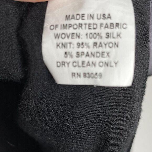 DREW Top Womens XS Gray Silk Front Colorblock Black Stretch-Knit Back Tunic USA - Picture 9 of 9